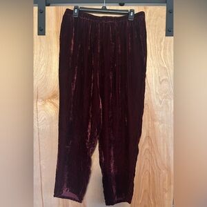 Johnny Was Corduroy Silk Blend Velvet Straight Leg Holiday Pant L